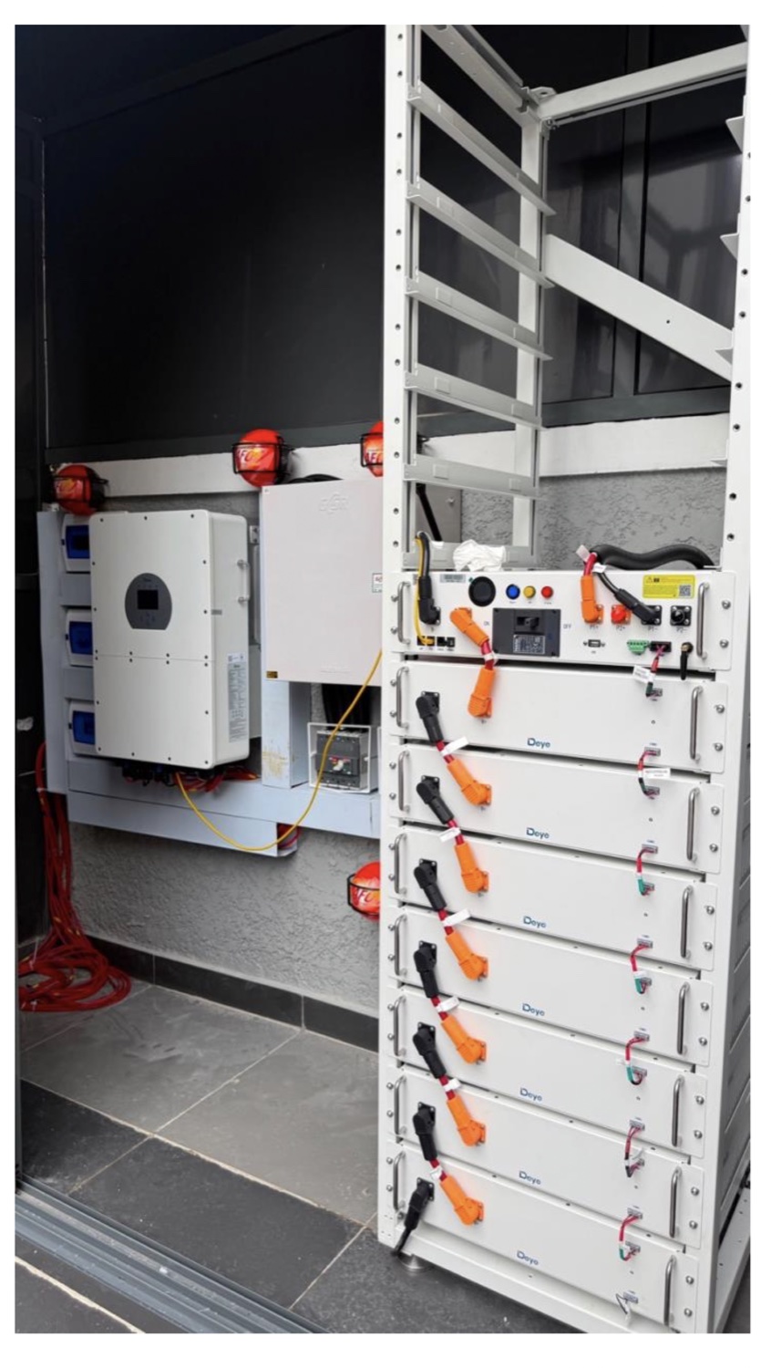 30 kW high voltage solar and battery system with a battery rack installed at a shopping complex in Wuse 2 Abuja